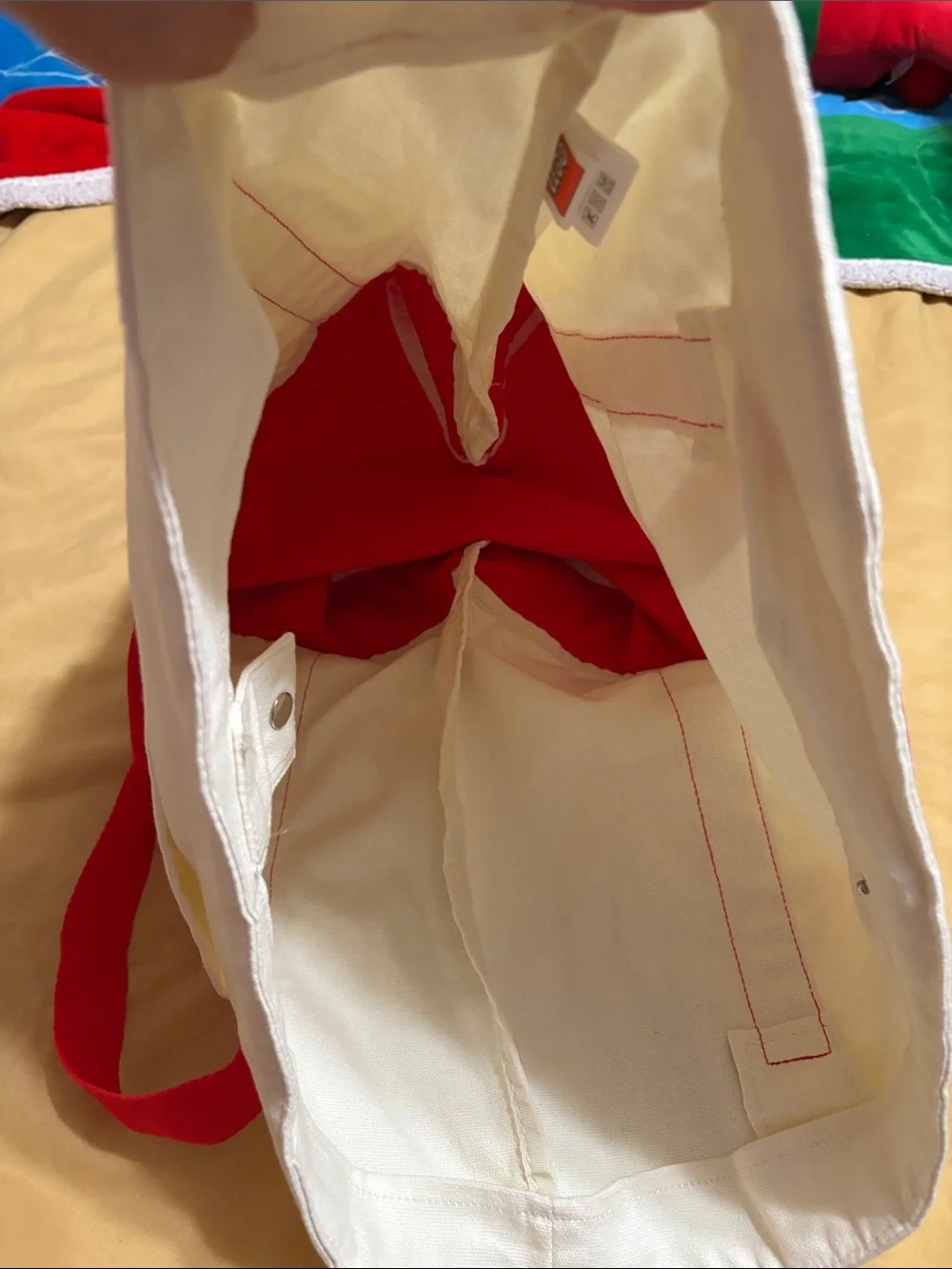 Lego White and Red Logo Canvas Tote